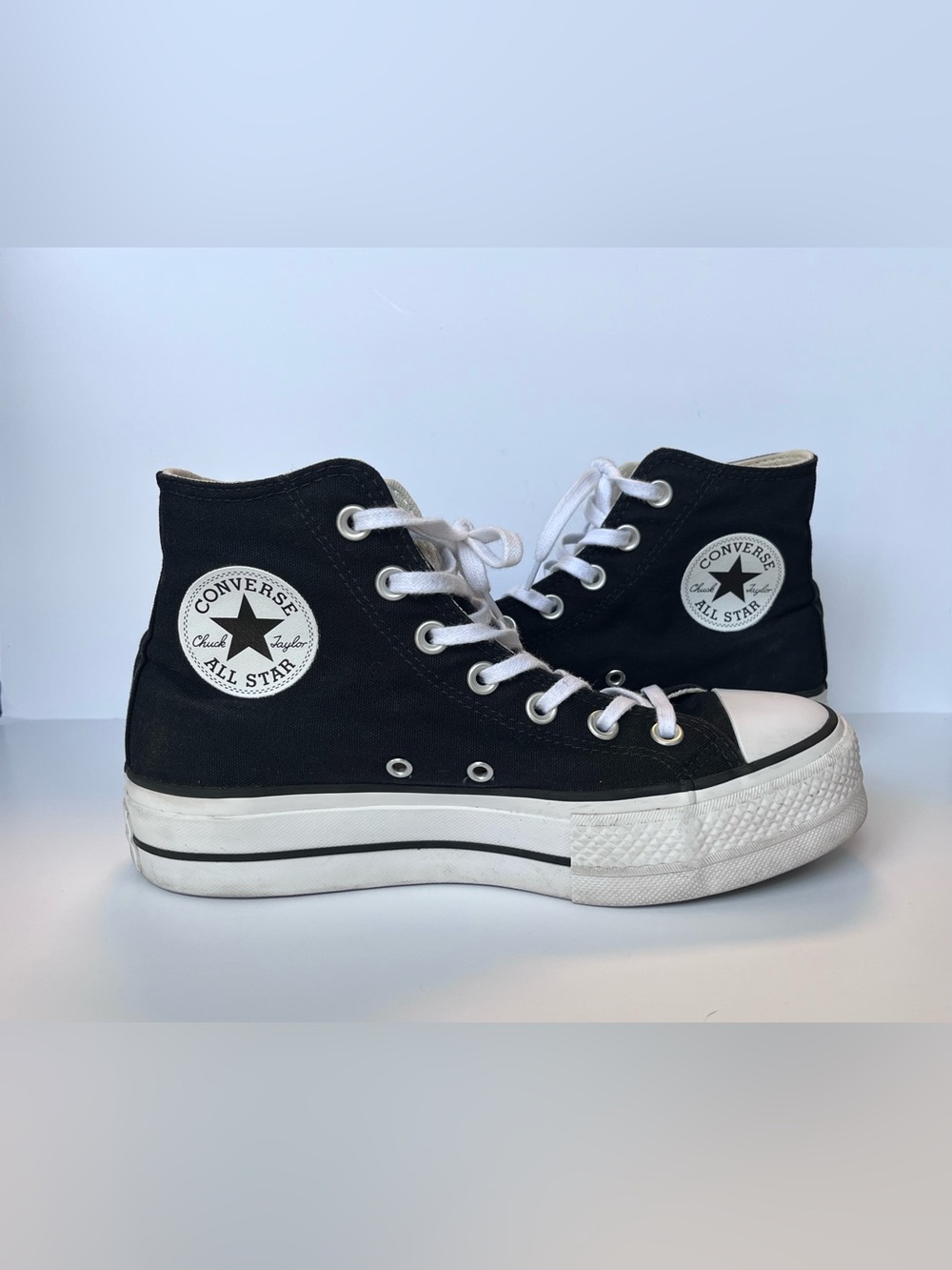 CONVERSE Chuck Taylor All Star High Top Platform Black Sneakers Women’s Size 7.5